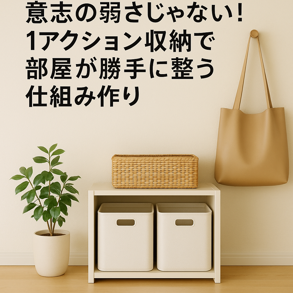 片付けが続かないのは意志の弱さじゃない！1アクション収納で部屋が勝手に整う仕組み作り